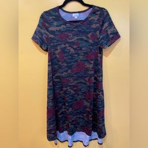 LULAROE CAMO ROSE DRESS